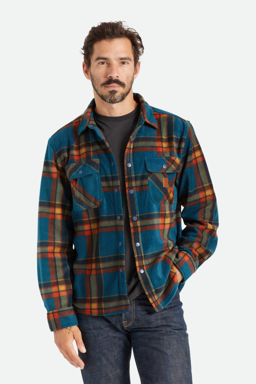 Tops De Franela Brixton Bowery L/S Arctic Stretch Fleece Hombre Azules Oscuro | 35SZHFBGE