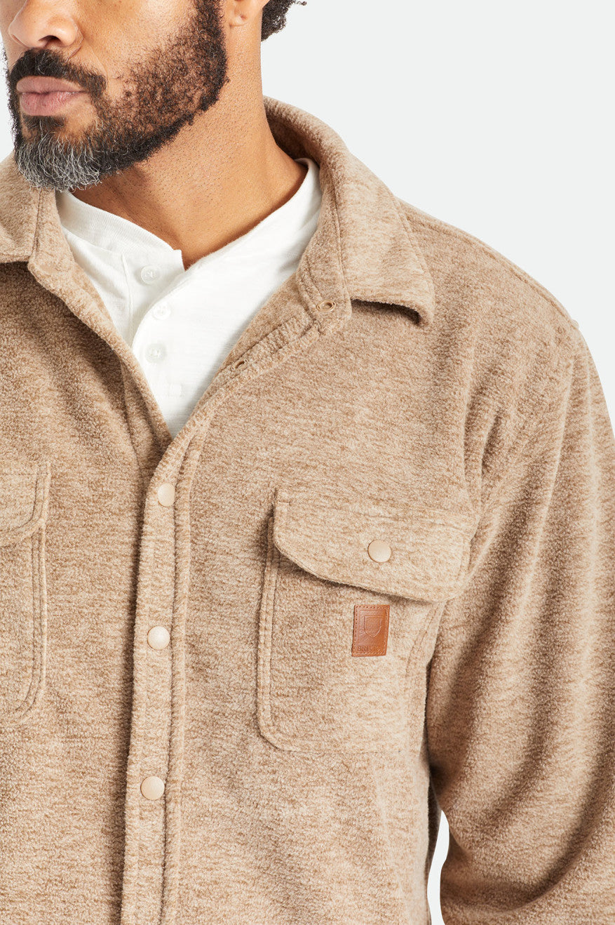 Tops De Franela Brixton Bowery L/S Arctic Stretch Fleece Hombre Beige | 43FTZVHYO