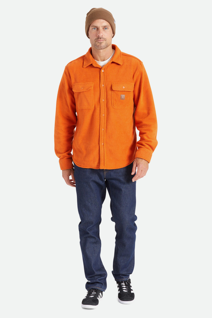 Tops De Franela Brixton Bowery L/S Arctic Stretch Fleece Hombre Naranjas | 69XCNUYHV