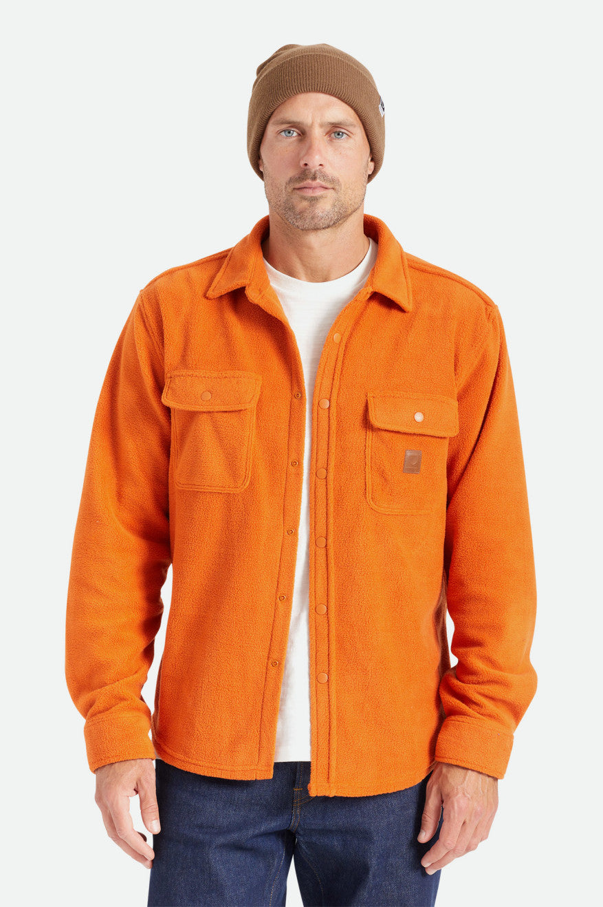 Tops De Franela Brixton Bowery L/S Arctic Stretch Fleece Hombre Naranjas | 69XCNUYHV