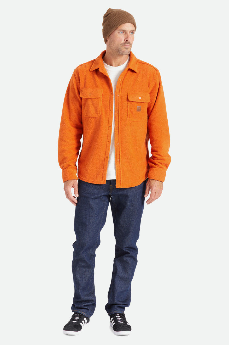 Tops De Franela Brixton Bowery L/S Arctic Stretch Fleece Hombre Naranjas | 69XCNUYHV