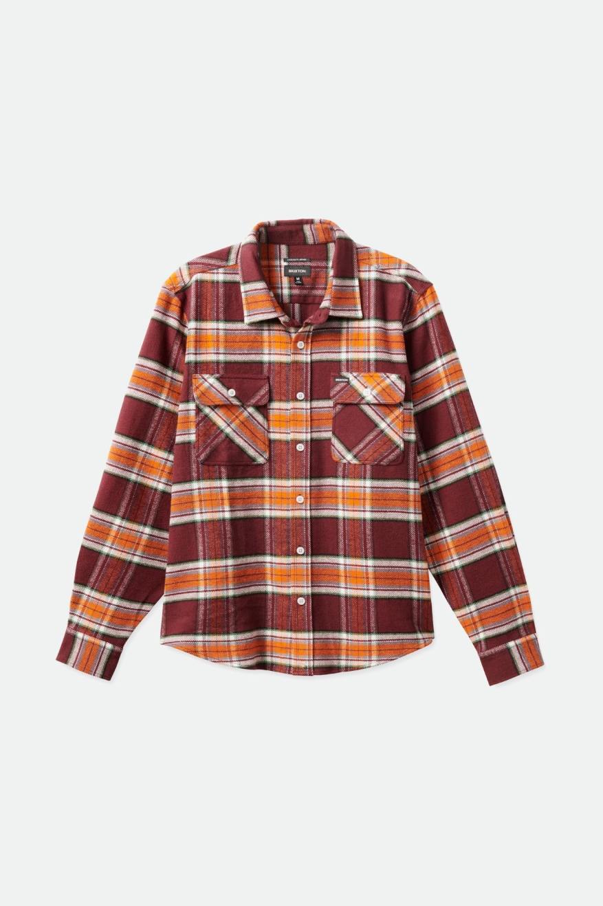 Tops De Franela Brixton Bowery L/S Hombre Naranjas | 09CYAZLRN