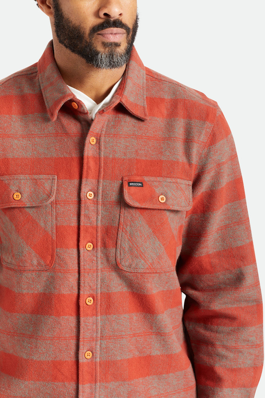 Tops Tejidos Brixton Bowery Heavy Weight L/S Hombre Rojas | 95GAVRHJD