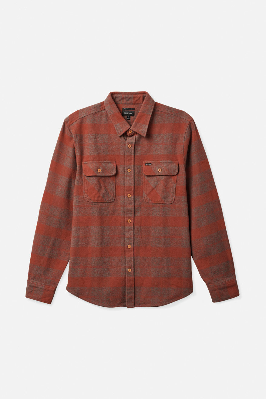 Tops Tejidos Brixton Bowery Heavy Weight L/S Hombre Rojas | 95GAVRHJD