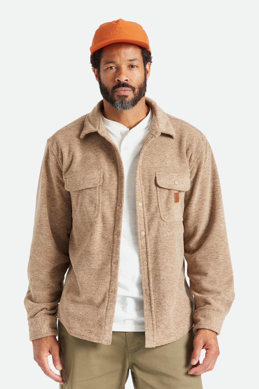 Tops Tejidos Brixton Bowery L/S Arctic Stretch Fleece Hombre Beige | 81EJVRBKN