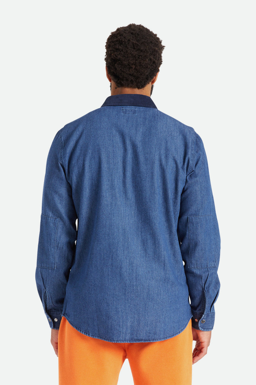 Tops Tejidos Brixton Bowery Reserve L/S Woven Hombre Azules | 39ACZPOES