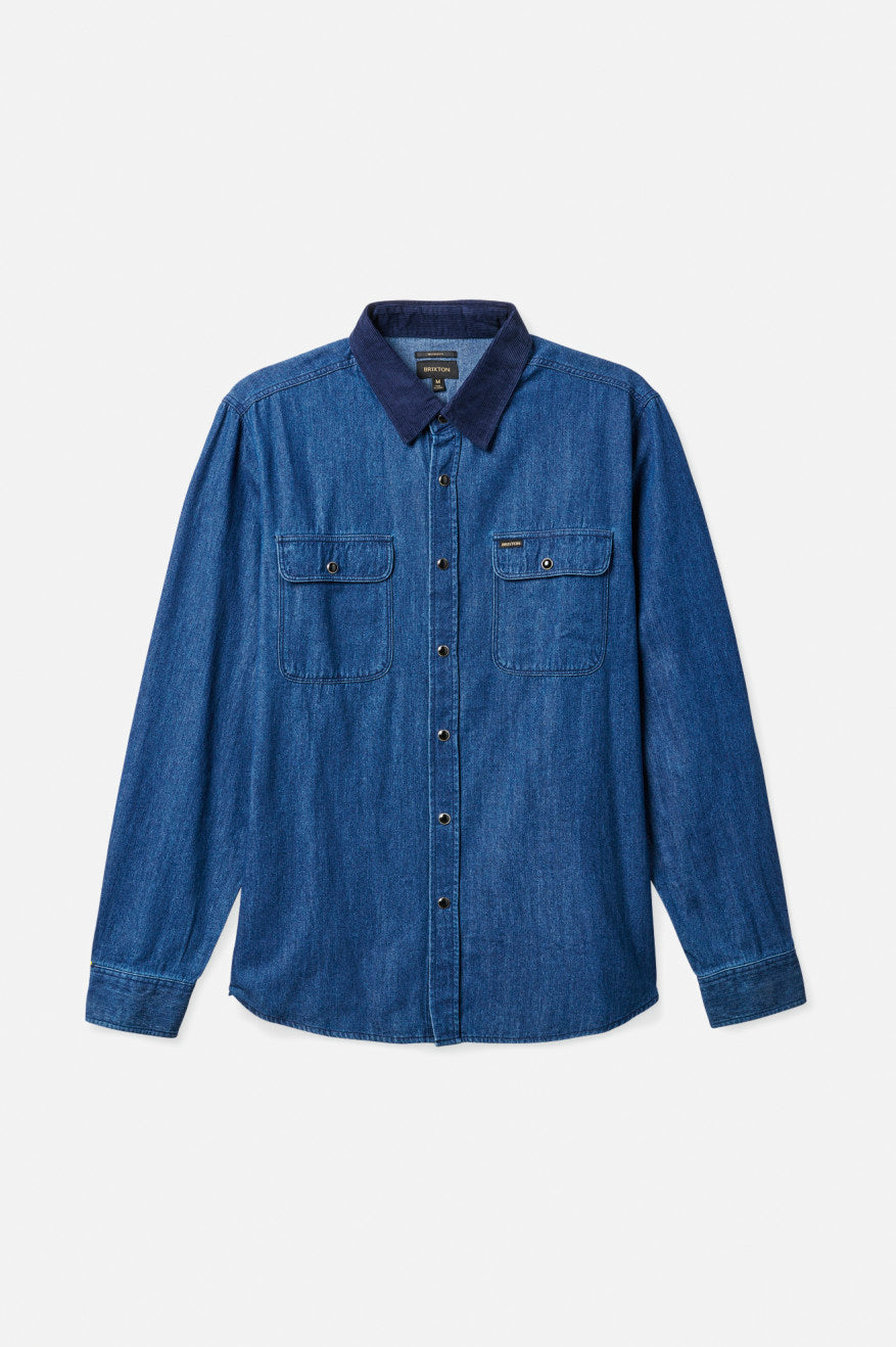 Tops Tejidos Brixton Bowery Reserve L/S Woven Hombre Azules | 39ACZPOES