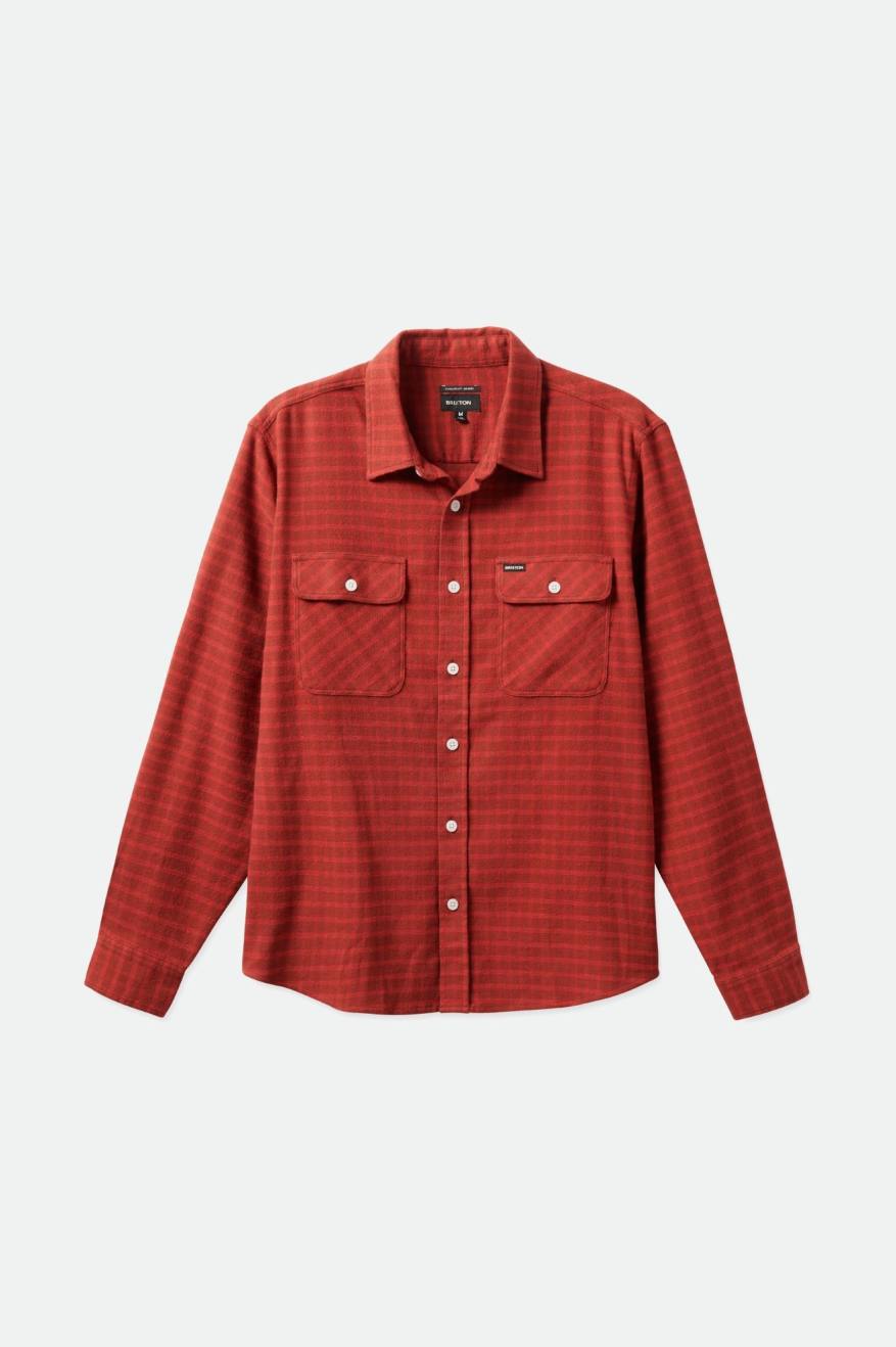 Tops Tejidos Brixton Bowery Stretch L/S Utility Hombre Rojas | 48LHAQIUX