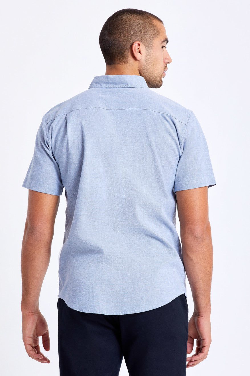 Tops Tejidos Brixton Charter Oxford S/S Hombre Azules Claro | 76LDMQFOU