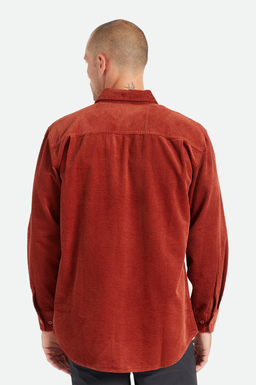 Tops Tejidos Brixton Porter L/S Waffle Corduroy Hombre Rojas | 85WGYTOLB