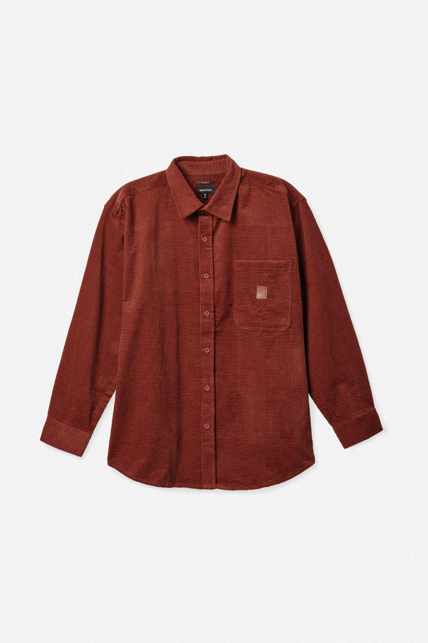 Tops Tejidos Brixton Porter L/S Waffle Corduroy Hombre Rojas | 85WGYTOLB