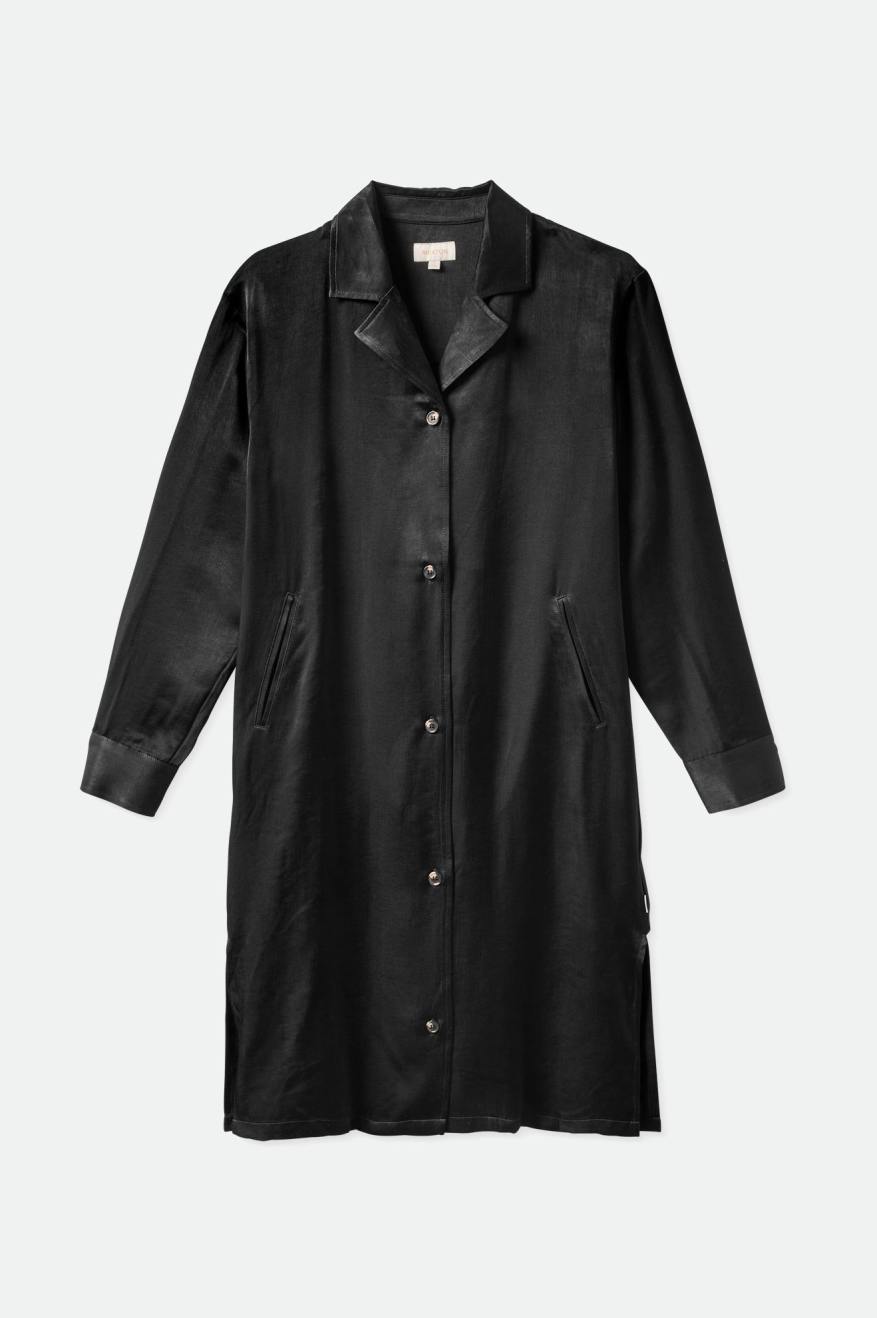 Vestido Brixton Satin Blazer Shirt Mujer Negras | 95BQYSUIW