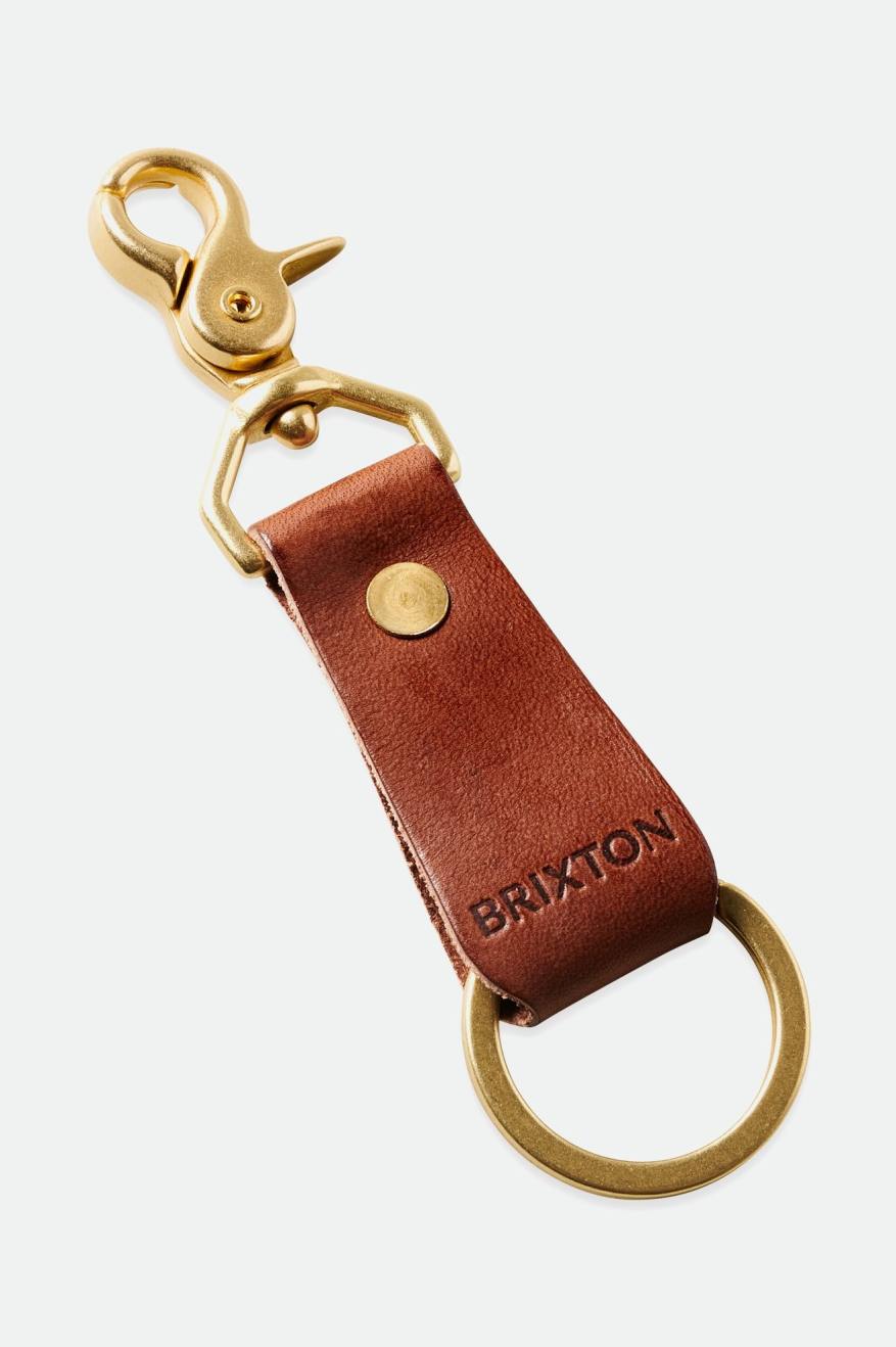 Accesorios Brixton Artifact Cuero Key Clip Unisex Marrones | 64ELHPYGD