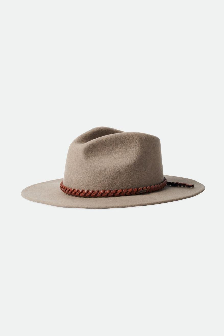 Sombreros De Fieltro Brixton Messer Western Fedora Mujer Beige | 58LAVSFIB