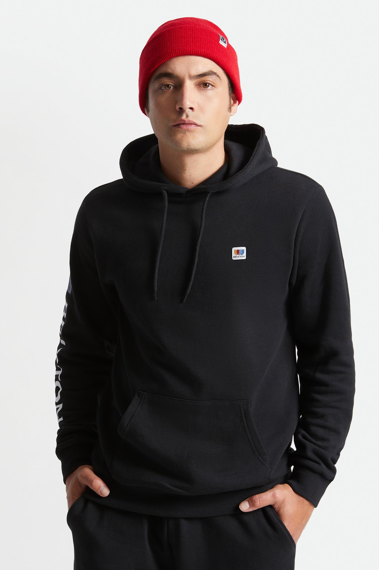 Sudadera Con Capucha Brixton Alton Hombre Negras | 09STCREIH