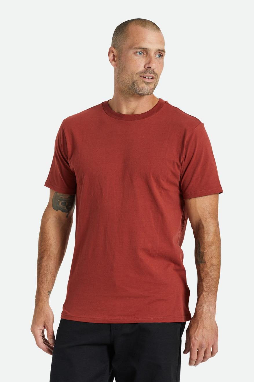 Tops Brixton Basic S/S Tailored Hombre Rojas | 15QIJAGUM