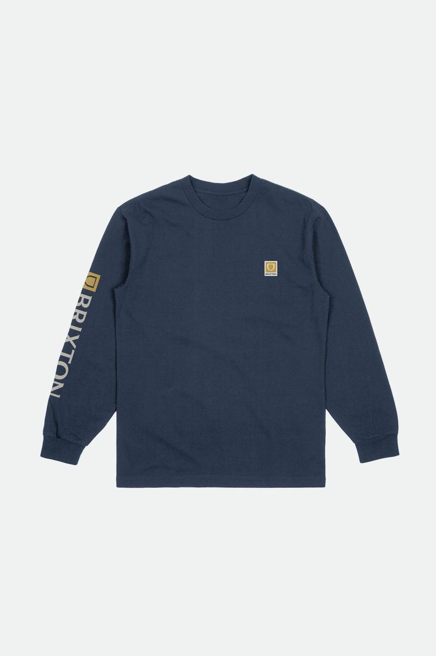 Tops Brixton Beta II L/S Standard Hombre Azules | 68MOBHDZR