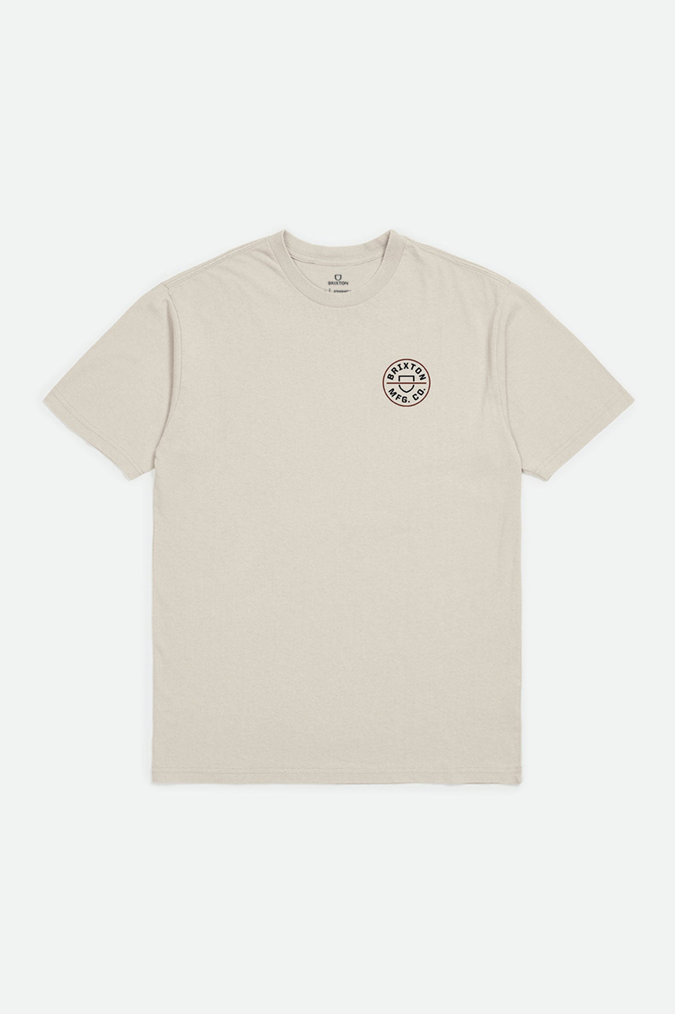 Tops Brixton Crest II S/S Standard Hombre Creme | 18YWCVXEJ