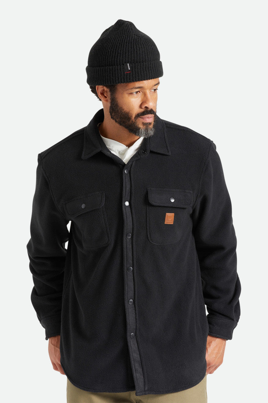 Tops Tejidos Brixton Bowery L/S Arctic Stretch Fleece Hombre Negras | 49XQBIWKS