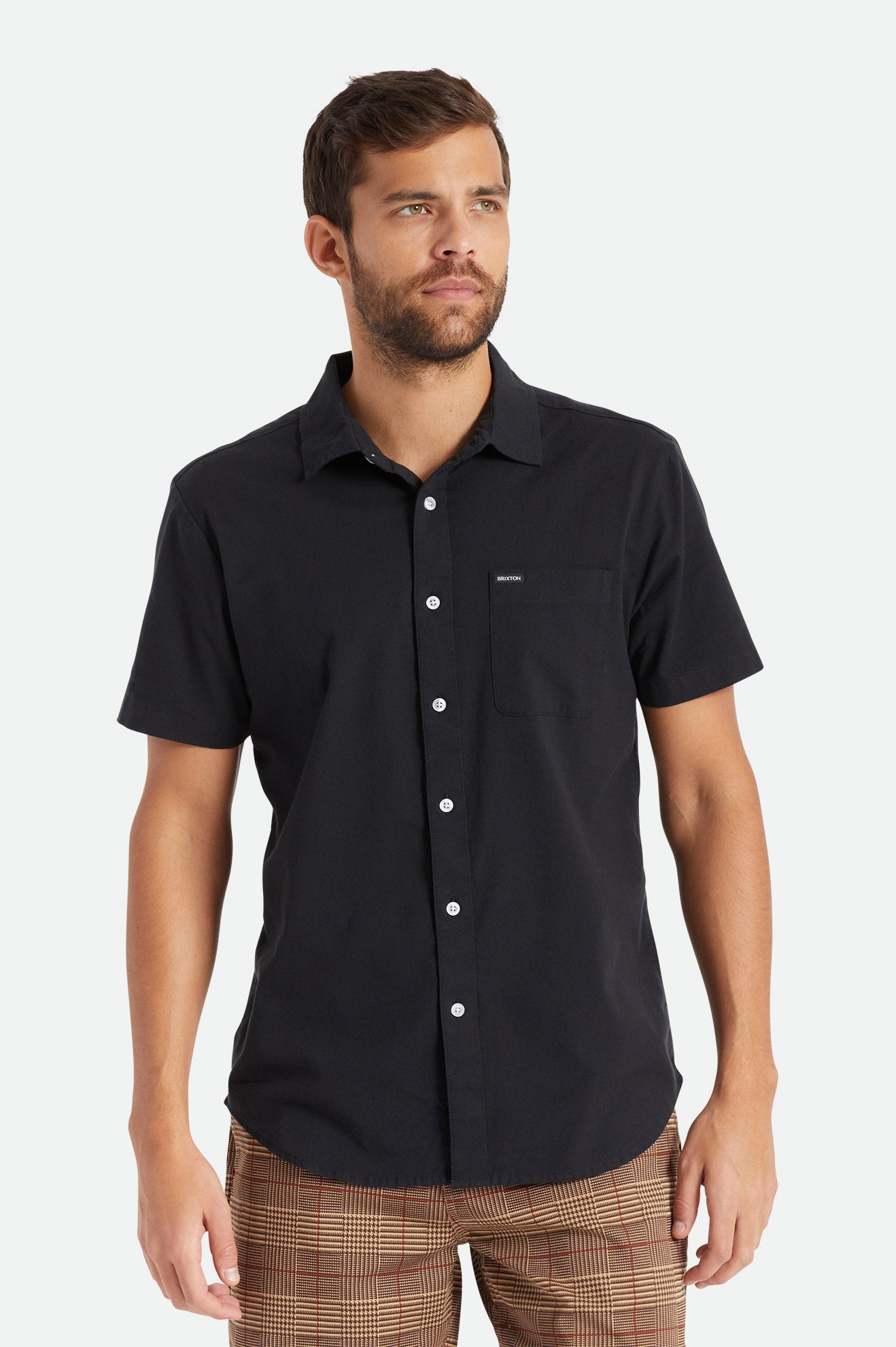 Tops Tejidos Brixton Charter Oxford S/S Hombre Negras | 56TKRNGVE